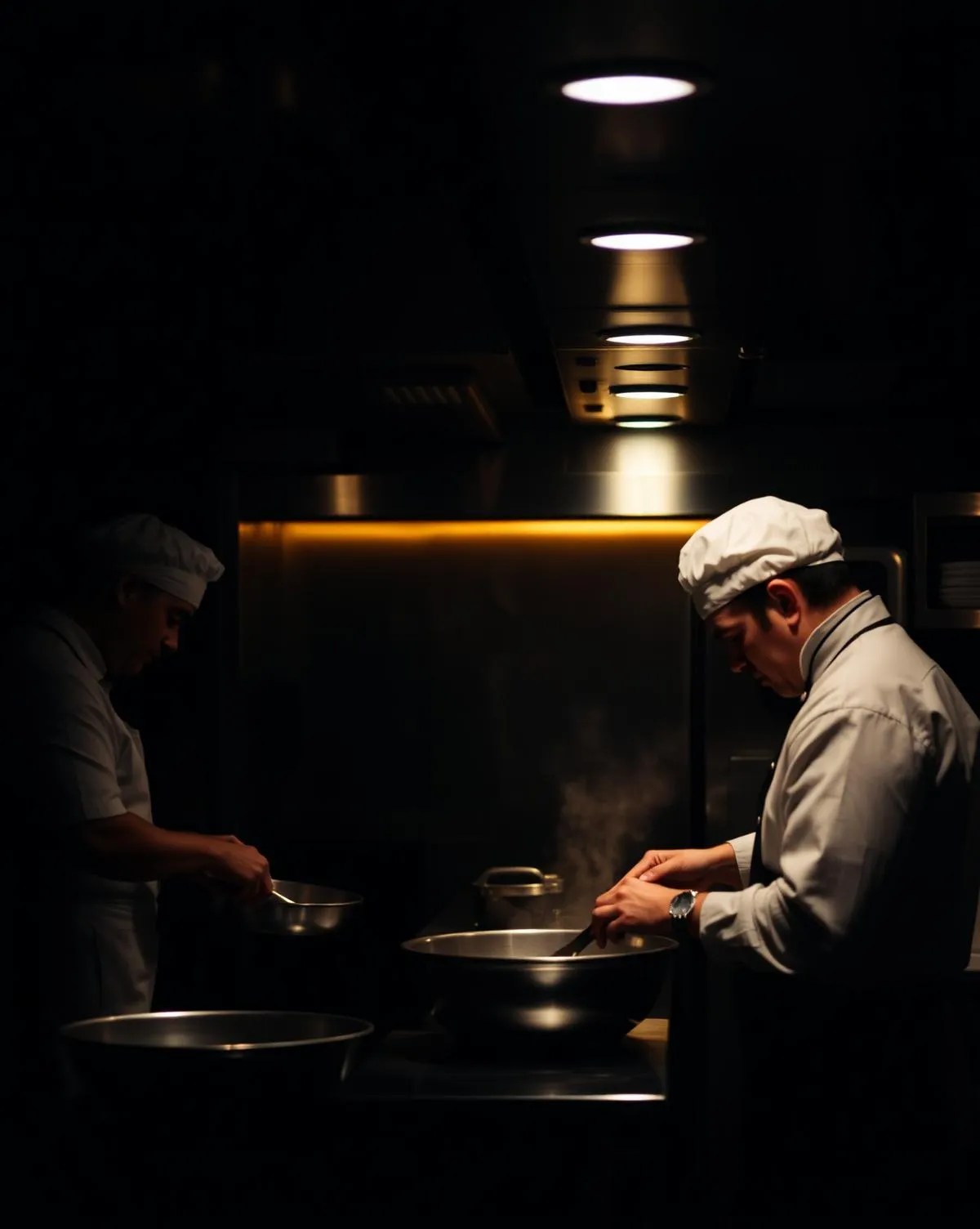 Brigada de cocina trabajando en un restaurante de alta gama